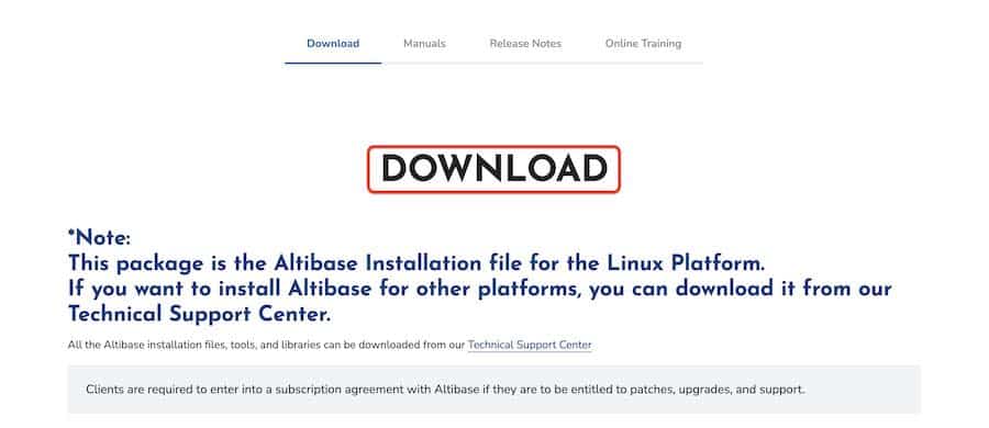 altibase-download-page