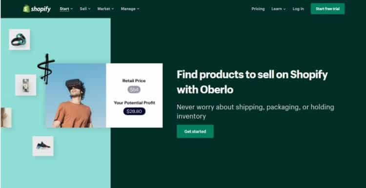 oberlo homepage