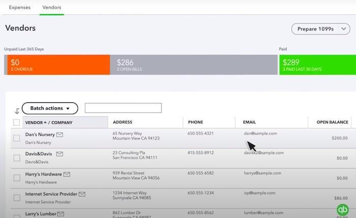 quickbooks-bills-list QuickBooks Bills list