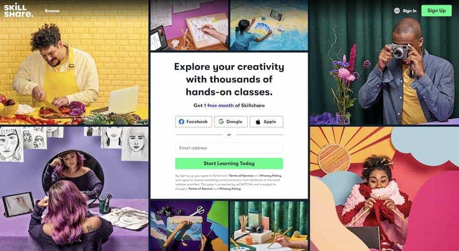 Skillshare Homepage