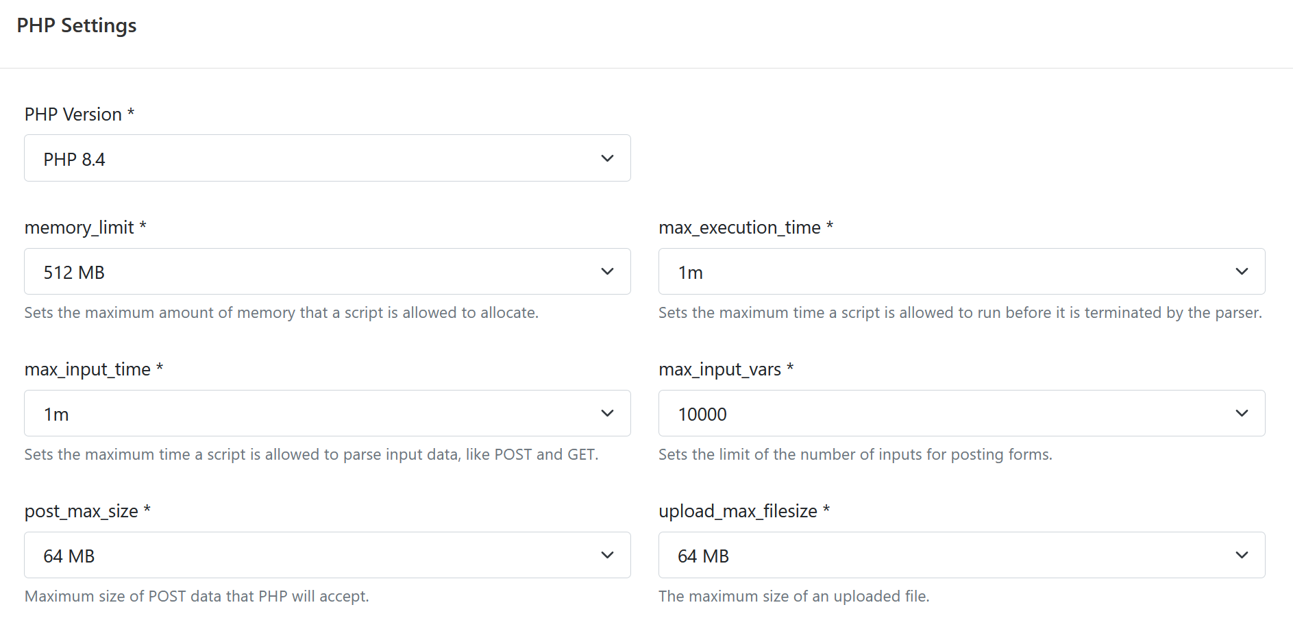 Check our php settings for wordpress on hostinger